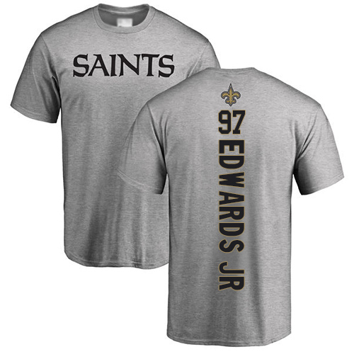 Men New Orleans Saints Ash Mario Edwards Jr Backer NFL Football #97 T Shirt->nfl t-shirts->Sports Accessory
